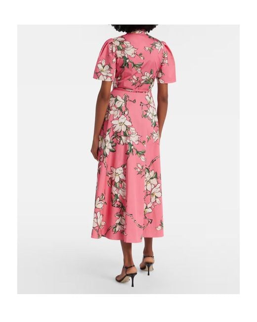 Leo Pink Bianca Floral Cotton Shirt Dress