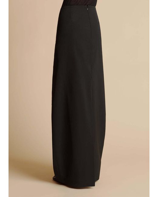 Khaite Black Lauson Midi Skirt