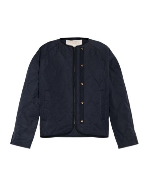 Ulla Johnson Blue Quilted Press-Stud Jacket