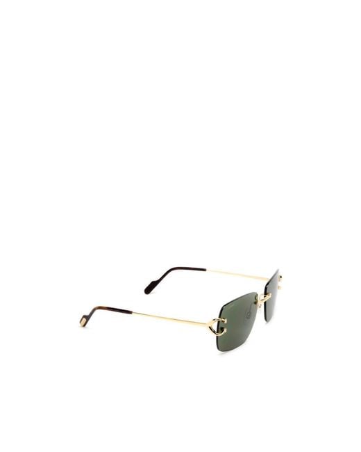 Cartier Green Rectangular Frame Sunglasses for men