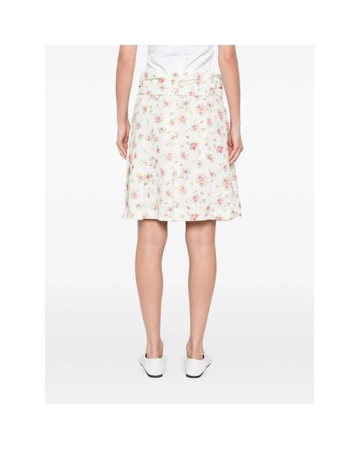 ShuShu/Tong White Floral Mini Skirt