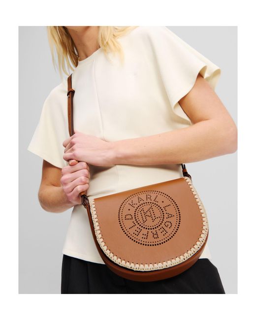 Karl Lagerfeld Brown K/Circle Crossbody Bag