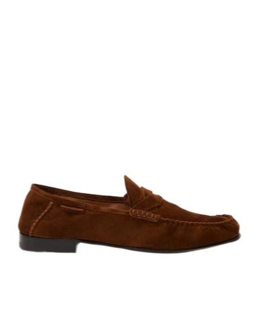 Tom Ford Brown Ripley Suede Loafers for men