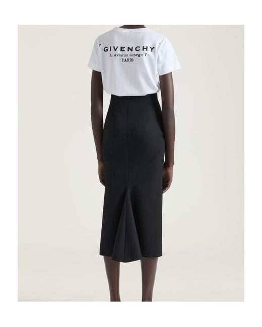 Givenchy Black Midi Kickback Skirt