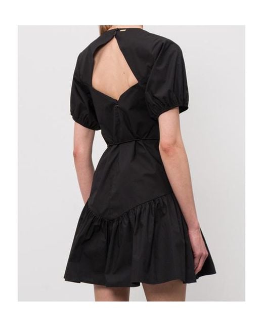 Twinset Black Lace-Trim Ruffled Mini Dress