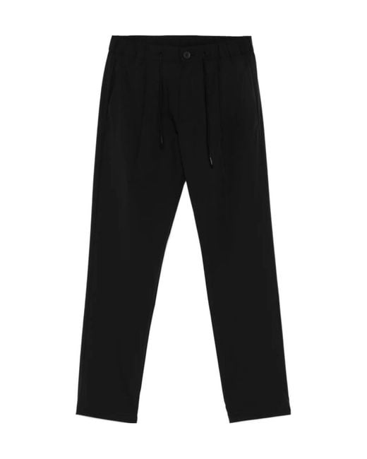 Herno Black Drawstring Ruffled Trousers for men
