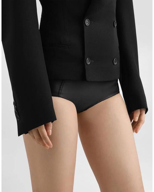 Dolce & Gabbana Black Satin High Waist Shorts