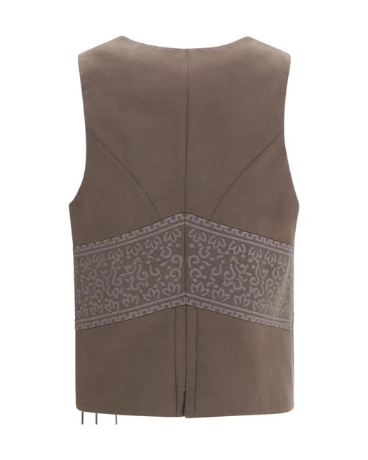 Giorgio Armani Brown V-Neck Vest
