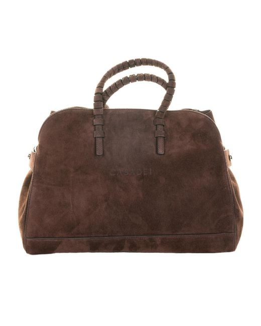 Casadei Brown Park Avenue Velour Bag