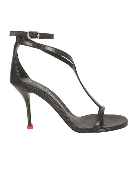 McQueen Metallic Harness Ankle Strap Sandals