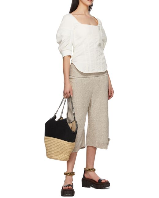 Stella McCartney White Wide-Leg Knitted Trousers