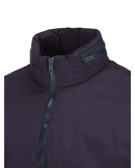 Fay Blue High-Neck Zip-Front Bomber Jacket for men