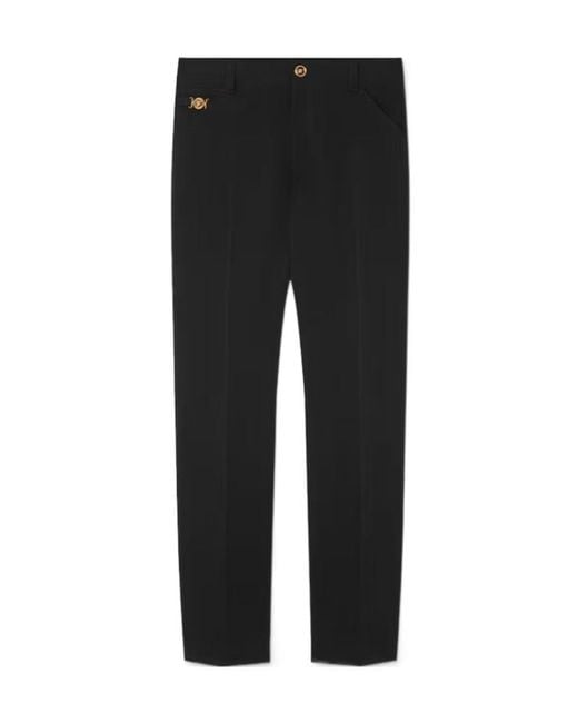 Versace Black Gabardine Chino Pants for men