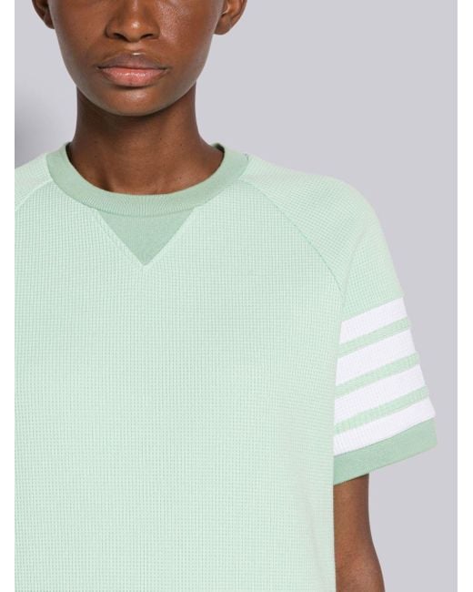 Thom Browne Green 4-Bar Stripe Crewneck T-Shirt