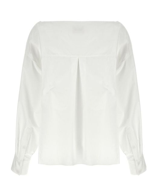 Khaite White Wenley Long-Sleeved Blouse