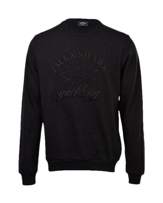 Paul & Shark Blue Round-Necked Logo Sweater for men
