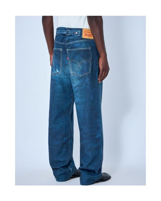Junya Watanabe Blue Wide-Leg Mid-Rise Jeans for men
