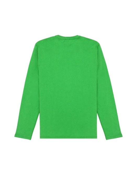 Armani Jeans Green T-Shirt With Round Neck And Long Sleeves for men