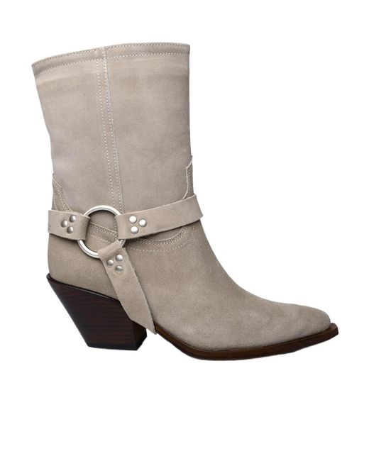 Sonora Boots Gray Low-Heeled Ankle Boots