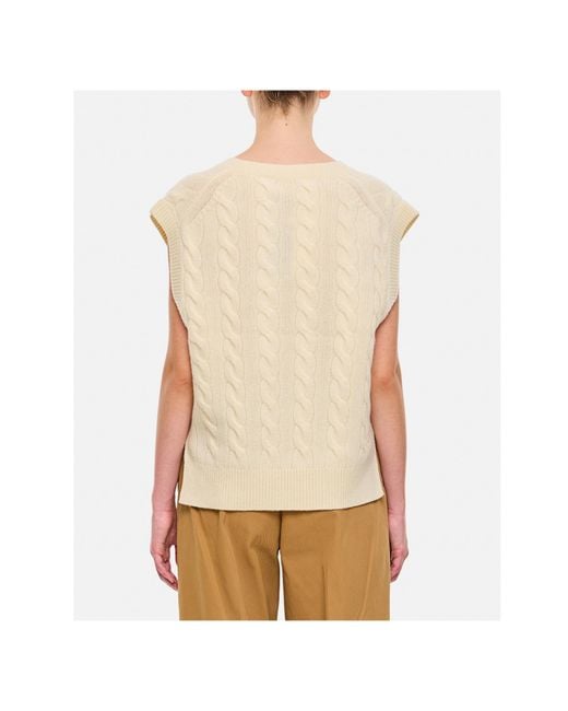 Polo Ralph Lauren Natural Sleeveless Knitted Sweater
