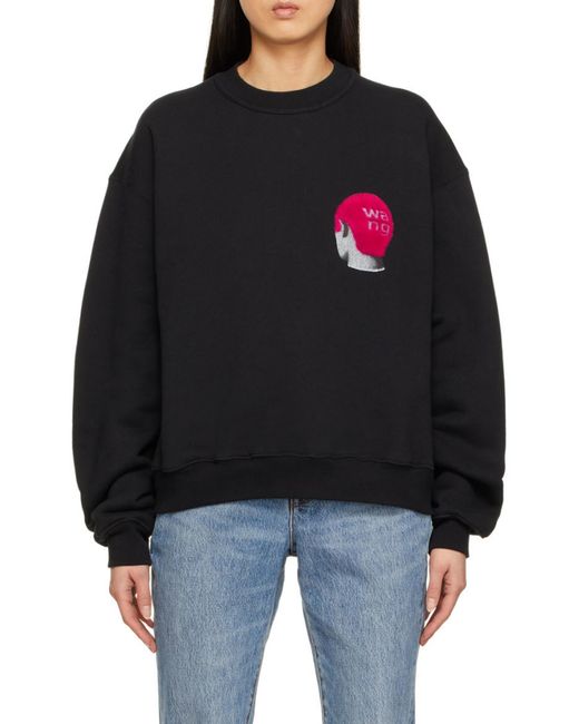 Alexander Wang Black Buzz-Cut Logo Sweatshirt