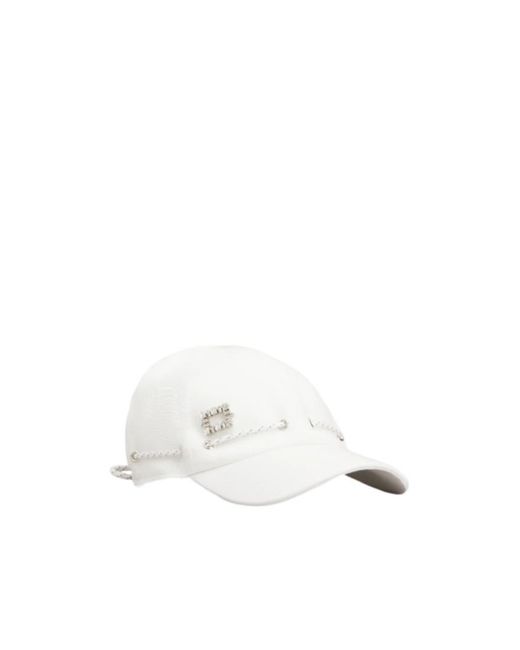 Roger Vivier White Buckle Baseball Cap