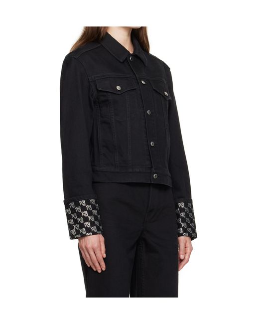 Alexander Wang Black Long Sleeved Embellished Denim Jacket