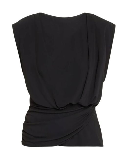 Jonathan Simkhai Black Daton Draped Top