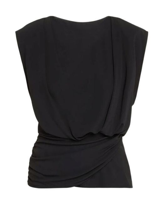 Jonathan Simkhai Black Daton Draped Top