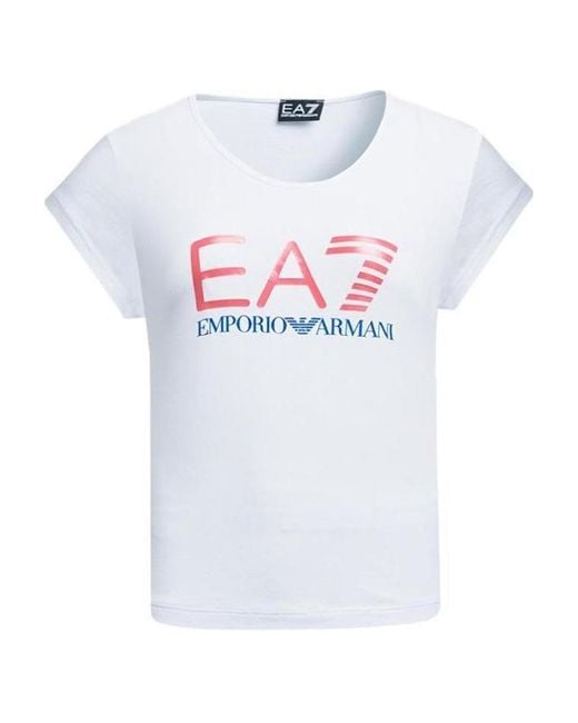 EA7 White Short-Sleeved T-Shirt