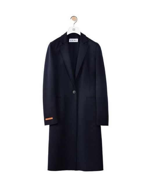 Loewe Blue Single Breasted Coat