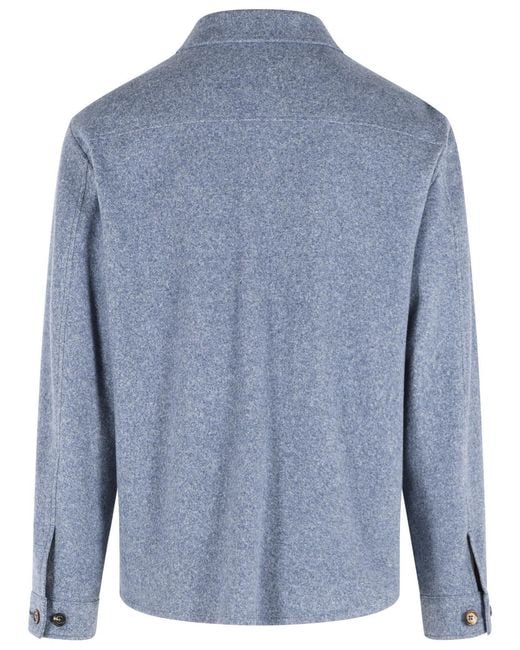Eleventy Blue Long-Sleeved Jacket for men