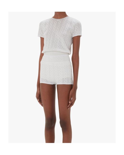 J.W. Anderson White Jw Anderson Pointelle Cap Sleeve Top