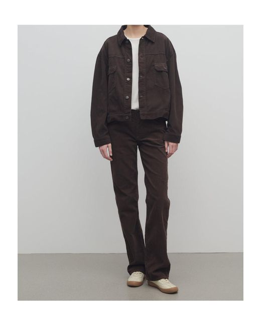 The Row Brown Fine Ribbed Trousers