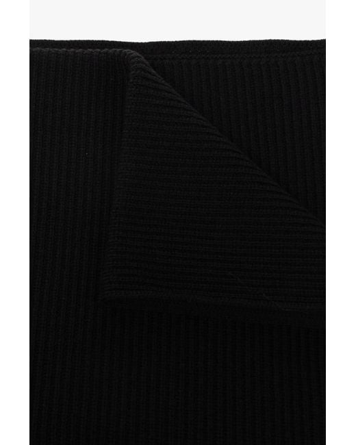 Versace Black Logo-Embroidered Scarf