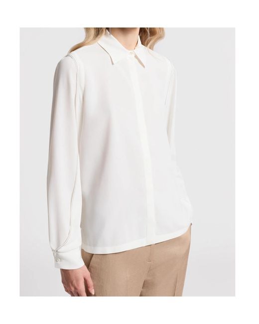 Peserico White Seam Long-Sleeved Shirt