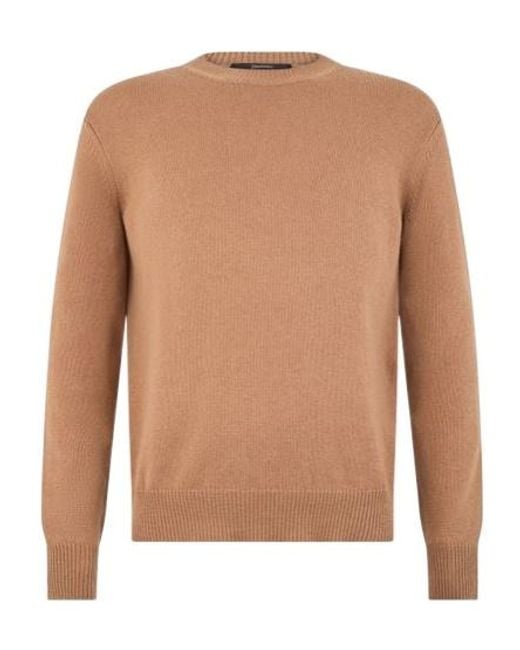 Herno Brown Crew-Neck Knitted Sweater for men