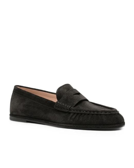 Stuart Weitzman Black Round-Toe Loafers