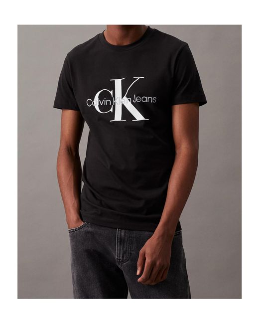 Calvin Klein Black Slim Monogram T-Shirt for men