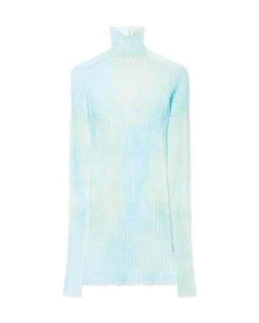 Off-White c/o Virgil Abloh Blue Tie-Dye Sheer Minidress