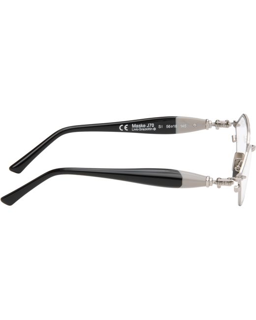 Kuboraum White Geometric-Frame Glasses for men