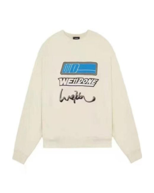 we11done White Logo Printed Sweater for men