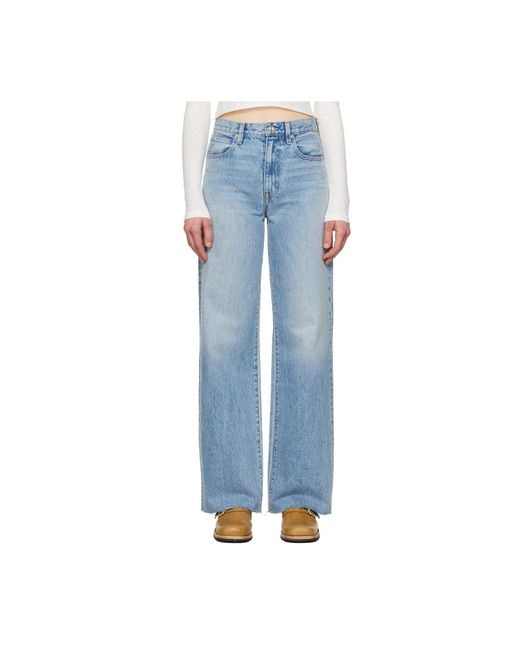 SLVRLAKE Denim Blue Grace High-Waisted Denim Trousers