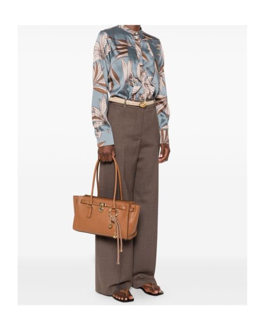 MICHAEL Michael Kors Brown Top-Handle Leather Shoulder Bag