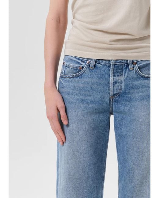 Agolde Blue Low-Waist Straight Jeans
