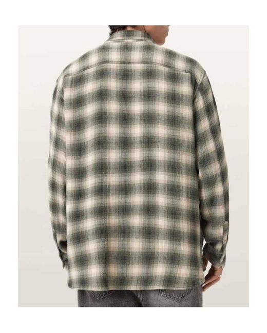 AllSaints Green Lumley Check-Pattern Shirt for men