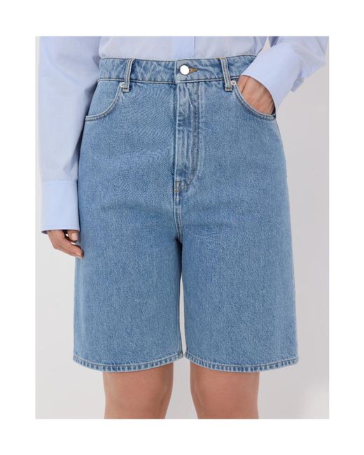 Loulou de Saison Blue High-Rise Denim Shorts