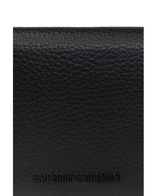 Emporio Armani Black Logo Lettering Bi-Fold Wallet for men