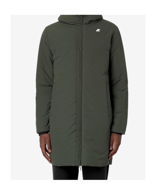 K-Way Black Logo Parka for men