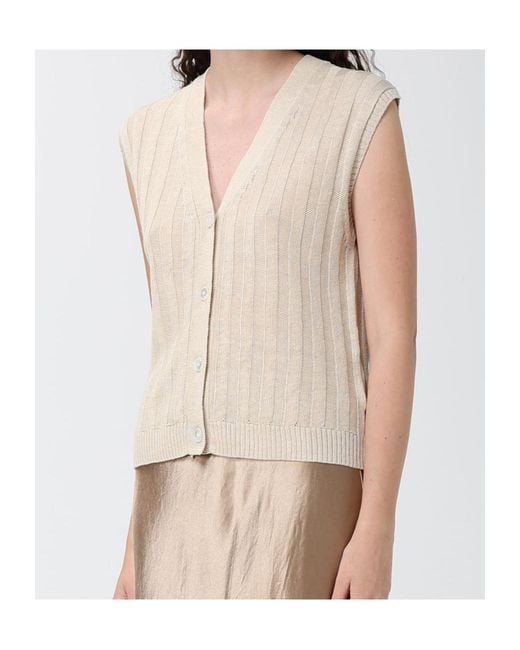 Max Mara Natural Sleeveless Cardigan